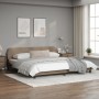 Cappuccino synthetic leather headboard bed frame 200x200cm by , Beds and slatted bases - Ref: Foro24-373262, Price: 164,25 €,...