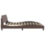 Estructura de cama cabecero cuero sintético marrón 200x200 cm de , Camas y somieres - Ref: Foro24-373260, Precio: 164,09 €, D...