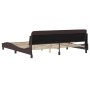 Estructura de cama con cabecero de tela marrón oscuro 200x200cm de , Camas y somieres - Ref: Foro24-373248, Precio: 176,81 €,...