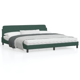 Dark green velvet bed frame with headboard 200x200 cm by , Beds and slatted bases - Ref: Foro24-373255, Price: 184,99 €, Disc...