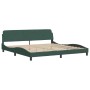 Dark green velvet bed frame with headboard 200x200 cm by , Beds and slatted bases - Ref: Foro24-373255, Price: 184,02 €, Disc...