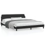 Bed frame with black and white synthetic leather headboard by , Beds and slatted bases - Ref: Foro24-373243, Price: 157,13 €,...