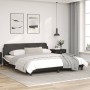 Bed frame with black and white synthetic leather headboard by , Beds and slatted bases - Ref: Foro24-373243, Price: 157,13 €,...