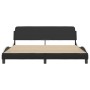 Estructura de cama con cabecero cuero sintético negro y blanco de , Camas y somieres - Ref: Foro24-373243, Precio: 157,13 €, ...