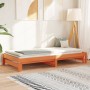 Trundle sofa bed solid wax brown pine wood 80x200 cm by , Beds and slatted bases - Ref: Foro24-844403, Price: 124,29 €, Disco...