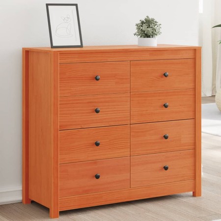 Solid wax brown pine wood auxiliary cabinet 100x40x90 cm by , Sideboards - Ref: Foro24-844495, Price: 200,78 €, Discount: %