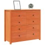 Solid wax brown pine wood auxiliary cabinet 100x40x90 cm by , Sideboards - Ref: Foro24-844495, Price: 200,78 €, Discount: %