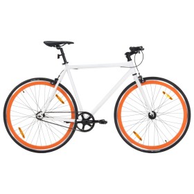 Bicicleta de piñón fijo blanco y naranja 700c 51 cm de , Bicicletas - Ref: Foro24-92264, Precio: 251,18 €, Descuento: %