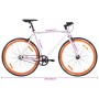 Bicicleta de piñón fijo blanco y naranja 700c 51 cm de , Bicicletas - Ref: Foro24-92264, Precio: 251,99 €, Descuento: %