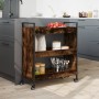 Smoked oak engineered wood kitchen cart 70x30x82 cm by , Kitchen and dining carts - Ref: Foro24-842318, Price: 58,94 €, Disco...