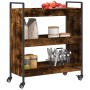 Smoked oak engineered wood kitchen cart 70x30x82 cm by , Kitchen and dining carts - Ref: Foro24-842318, Price: 58,94 €, Disco...