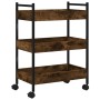 Smoked oak engineered wood kitchen cart 50x30x70 cm by , Kitchen and dining carts - Ref: Foro24-842358, Price: 50,46 €, Disco...