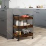 Smoked oak engineered wood kitchen cart 50x30x70 cm by , Kitchen and dining carts - Ref: Foro24-842358, Price: 50,46 €, Disco...