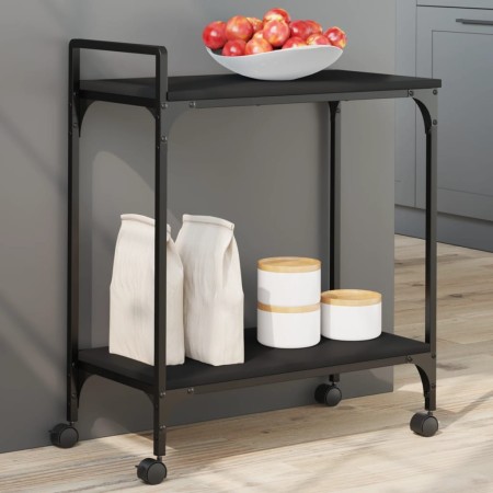 Carrito de cocina de madera de ingeniería negro 60,5x31x72,5 cm de , Carros de cocina y comedor - Ref: Foro24-842366, Precio:...