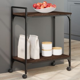 Oak brown engineered wood kitchen cart 60.5x31x72.5cm by , Kitchen and dining carts - Ref: Foro24-842370, Price: 45,31 €, Dis...