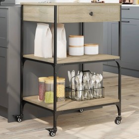 Sonoma oak engineered wood kitchen cart 60x48x89.5 cm by , Kitchen and dining carts - Ref: Foro24-842372, Price: 87,40 €, Dis...