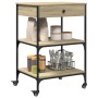 Sonoma oak engineered wood kitchen cart 60x48x89.5 cm by , Kitchen and dining carts - Ref: Foro24-842372, Price: 87,28 €, Dis...