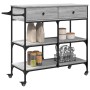 Carrito de cocina madera ingeniería gris Sonoma 105x42x95 cm de , Carros de cocina y comedor - Ref: Foro24-842379, Precio: 12...