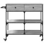 Carrito de cocina madera ingeniería gris Sonoma 105x42x95 cm de , Carros de cocina y comedor - Ref: Foro24-842379, Precio: 12...