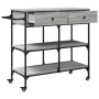 Carrito de cocina madera ingeniería gris Sonoma 105x42x95 cm de , Carros de cocina y comedor - Ref: Foro24-842379, Precio: 12...