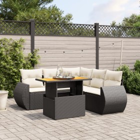 6-piece garden sofa set and black synthetic rattan cushions by , Garden sets - Ref: Foro24-3272190, Price: 455,61 €, Discount: %