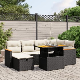 7-piece garden dining set and black synthetic rattan cushions by , Garden sets - Ref: Foro24-3276038, Price: 495,41 €, Discou...