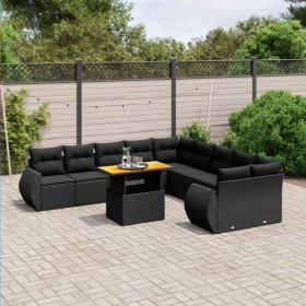 11-piece garden sofa set and black synthetic rattan cushions by , Garden sets - Ref: Foro24-3272385, Price: 758,36 €, Discoun...