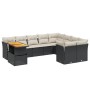 Gartensofa-Set 10-teilig mit schwarzen synthetischen Rattankissen von , Gartensets - Ref: Foro24-3271014, Preis: 697,14 €, Ra...