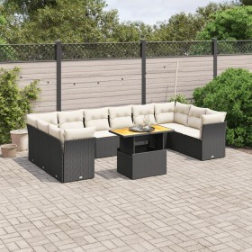 11-teiliges Gartensofa-Set und schwarze synthetische Rattankissen von , Gartensets - Ref: Foro24-3271021, Preis: 761,78 €, Ra...