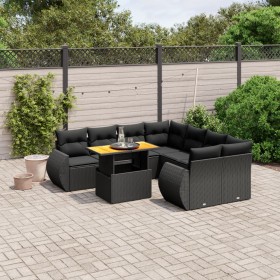 8-teiliges Gartensofa-Set und schwarze synthetische Rattankissen von , Gartensets - Ref: Foro24-3272119, Preis: 622,12 €, Rab...