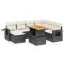 8-teiliges Gartensofa-Set und schwarze synthetische Rattankissen von , Gartensets - Ref: Foro24-3271868, Preis: 559,65 €, Rab...