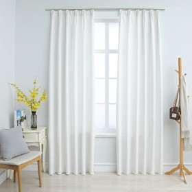 Blackout curtains with hooks 2 pieces off-white 140x175 cm by vidaXL, Curtains and curtains - Ref: Foro24-134485, Price: 29,6...