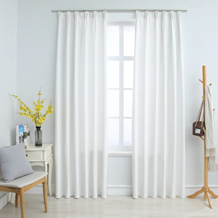 Blackout curtains with hooks 2 pieces off-white 140x175 cm by vidaXL, Curtains and curtains - Ref: Foro24-134485, Price: 31,3...