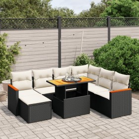 8-teiliges Gartensofa-Set und schwarze synthetische Rattankissen von , Gartensets - Ref: Foro24-3276052, Preis: 539,21 €, Rab...