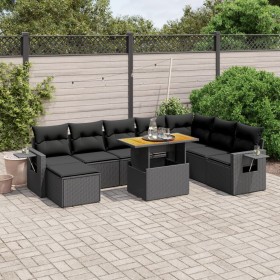 8-teiliges Gartensofa-Set und schwarze synthetische Rattankissen von , Gartensets - Ref: Foro24-3275736, Preis: 592,82 €, Rab...