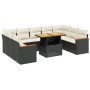 Set de sofás de jardín 10 pzas cojines ratán sintético negro de , Conjuntos de jardín - Ref: Foro24-3273219, Precio: 647,85 €...