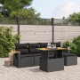 6-teiliges Gartensofa-Set und schwarze synthetische Rattankissen von , Gartensets - Ref: Foro24-3273491, Preis: 411,99 €, Rab...