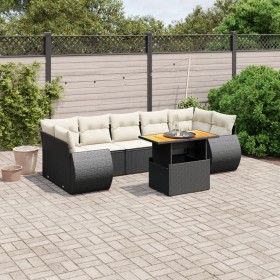 8-teiliges Gartensofa-Set und schwarze synthetische Rattankissen von , Gartensets - Ref: Foro24-3272106, Preis: 599,97 €, Rab...