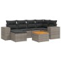 7-piece garden sofa set with gray PE rattan cushions by , Garden sets - Ref: Foro24-3257880, Price: 487,81 €, Discount: %