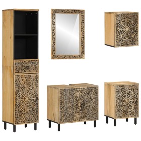 5-piece bathroom furniture set solid mango wood by , Bathroom furniture - Ref: Foro24-3206316, Price: 536,99 €, Discount: %