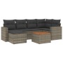 7-teiliges Gartensofa-Set mit grauen PE-Rattan-Kissen von , Gartensets - Ref: Foro24-3256557, Preis: 492,11 €, Rabatt: %