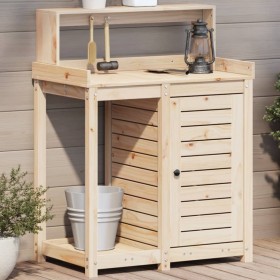 Planting table with pine wood shelves 82.5x50x109.5 cm by , Pot stands - Ref: Foro24-832422, Price: 108,90 €, Discount: %