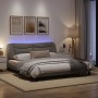 Bed frame with LED lights taupe gray fabric 180x200 cm by , Beds and slatted bases - Ref: Foro24-3213722, Price: 268,77 €, Di...