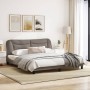 Bed frame with LED lights taupe gray fabric 180x200 cm by , Beds and slatted bases - Ref: Foro24-3213722, Price: 268,77 €, Di...