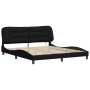 Bed frame with LED lights black fabric 180x200 cm by , Beds and slatted bases - Ref: Foro24-3213720, Price: 248,04 €, Discoun...