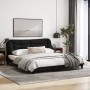 Bed frame with LED lights black fabric 180x200 cm by , Beds and slatted bases - Ref: Foro24-3213720, Price: 248,04 €, Discoun...