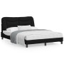 Bed frame with LED lights black fabric 140x190 cm by , Beds and slatted bases - Ref: Foro24-3213699, Price: 224,42 €, Discoun...