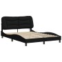 Bed frame with LED lights black fabric 140x190 cm by , Beds and slatted bases - Ref: Foro24-3213699, Price: 218,99 €, Discoun...