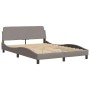 Estructura de cama con luces LED tela gris taupe 140x190 cm de , Camas y somieres - Ref: Foro24-3213701, Precio: 216,78 €, De...