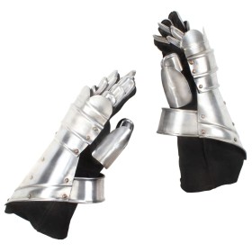 Replica LARP medieval knight gauntlets in silver-plated steel. by vidaXL, Collectible weapons - Ref: Foro24-286207, Price: 69...